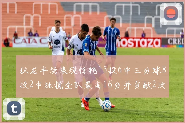 狄龙半场表现惊艳15投6中三分球8投2中独揽全队最高16分并贡献2次抢断